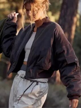 Fp Movement Fast Track Cropped Puffy Bomber Jacket XS
